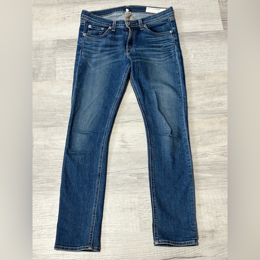 🔥Rag and Bone Dre Capri Jeans Skinny Blue Stretch Size 27 Women